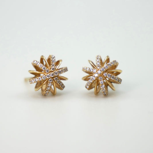 18K Diamond Snowflake Earrings